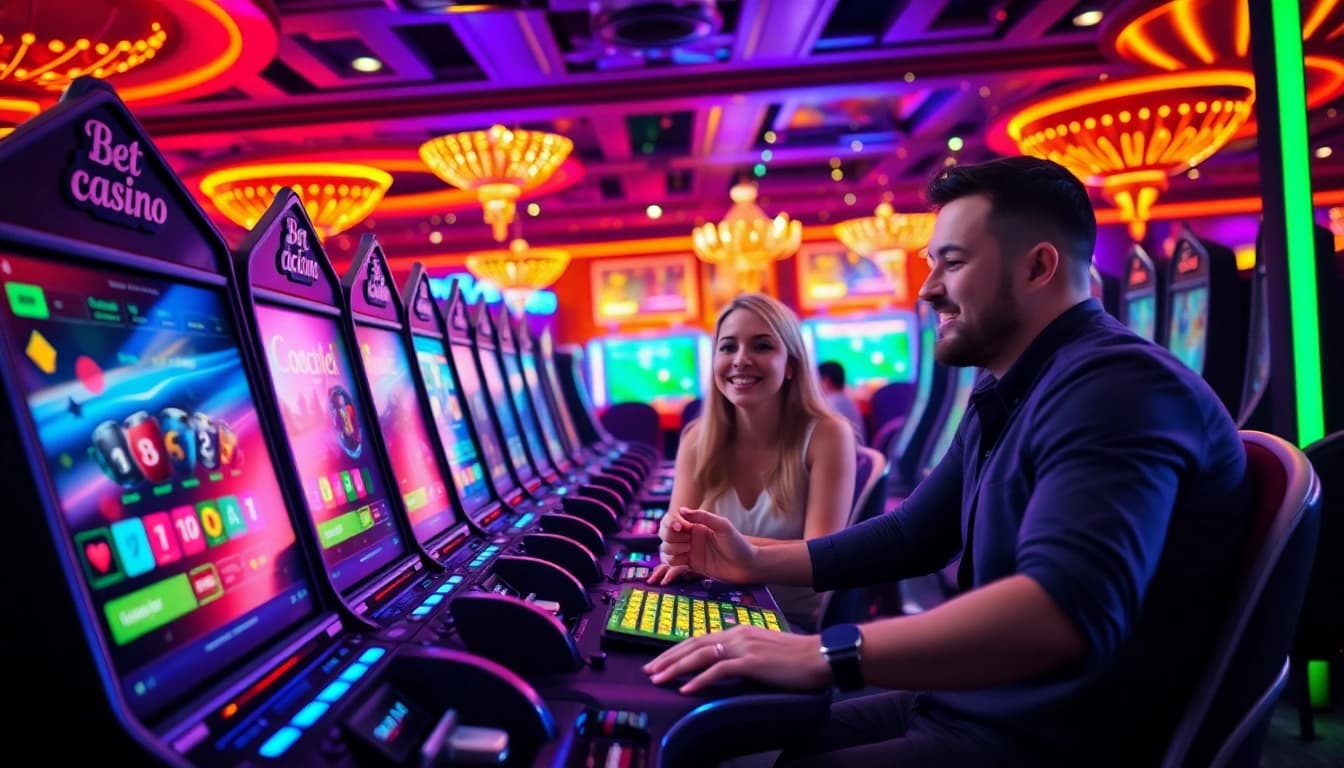 Jogadores divertindo-se com apostas online na Bet dá Sorte, destacando a emoção do cassino.