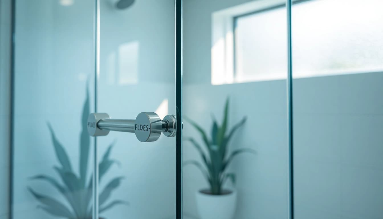Elegant shower doors showcasing sleek design in a modern bathroom setting.