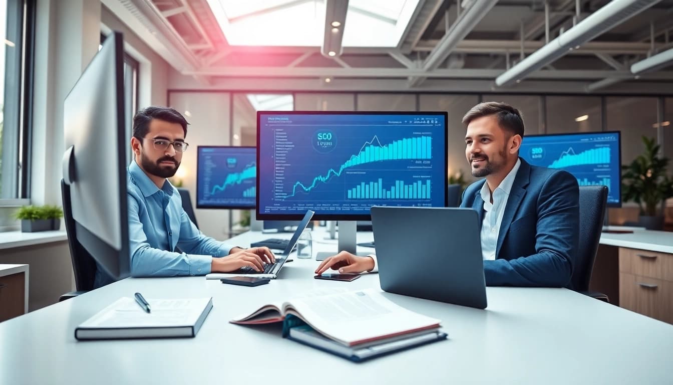 Boost visibility with Clearwater FL SEO strategies in a professional office setting.