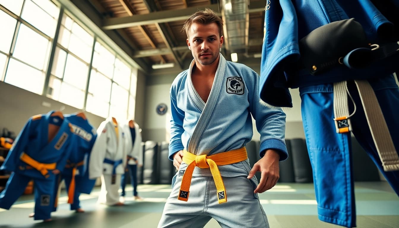 Showcase BJJ Gear with a professional athlete in dynamic training, highlighting quality and functionality.
