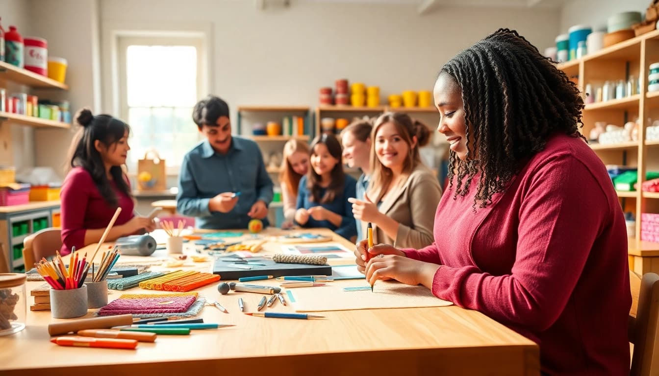 Engaged learners participating in craft training Colorado workshop led by an expert instructor.