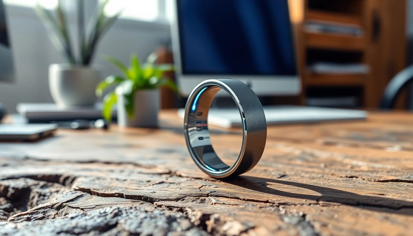 Enhance your health with this Smart Health Ring showcasing innovative technology and sleek design.