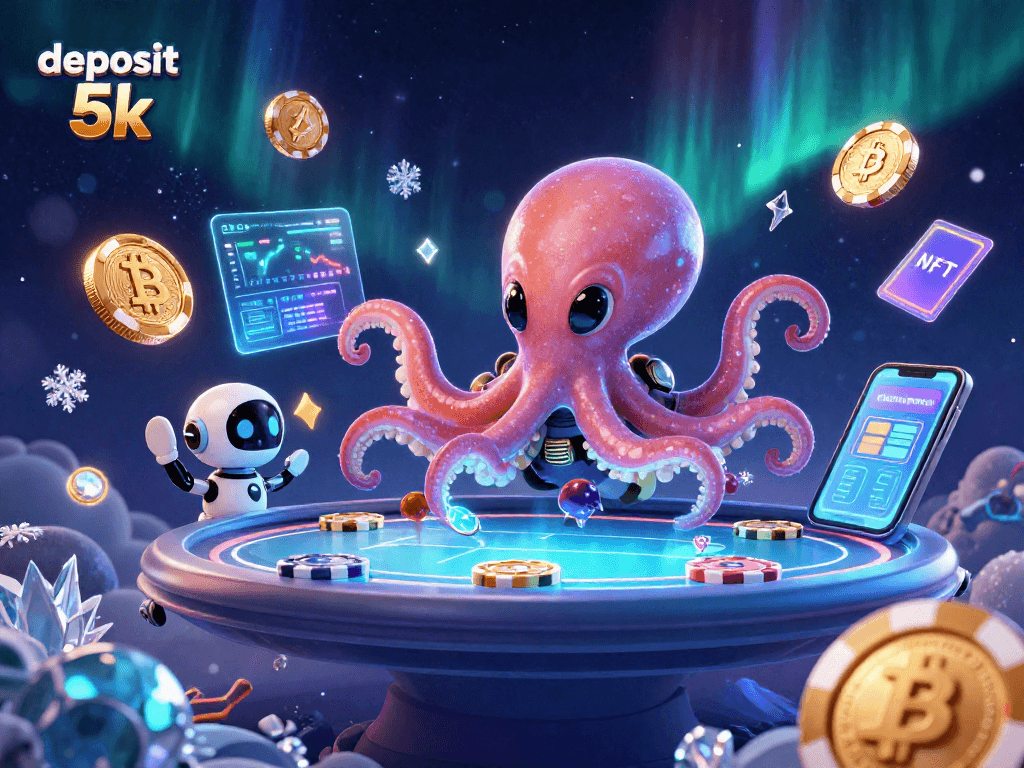 Engage in thrilling casino adventures as the alien octopus navigates digital poker realms, ready to deposit 5k.