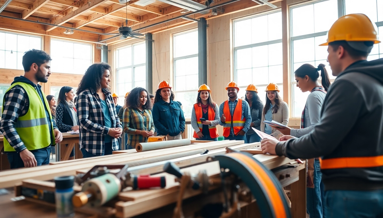 Students engaged in hands-on construction education in Colorado, showcasing learning and collaboration.
