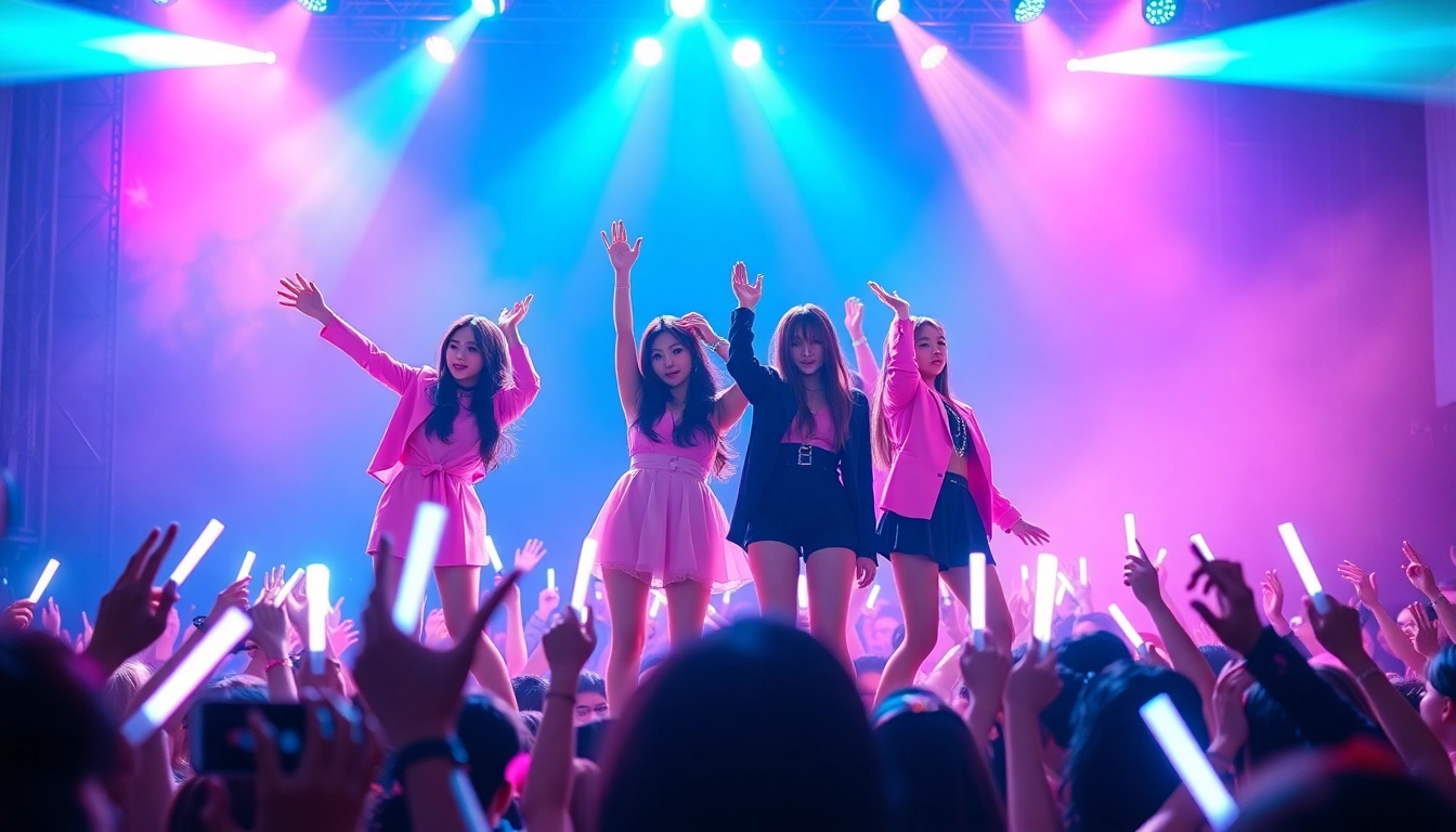 Catch the latest Blackpink news featuring BLACKPINK performing live with vibrant stage lights.