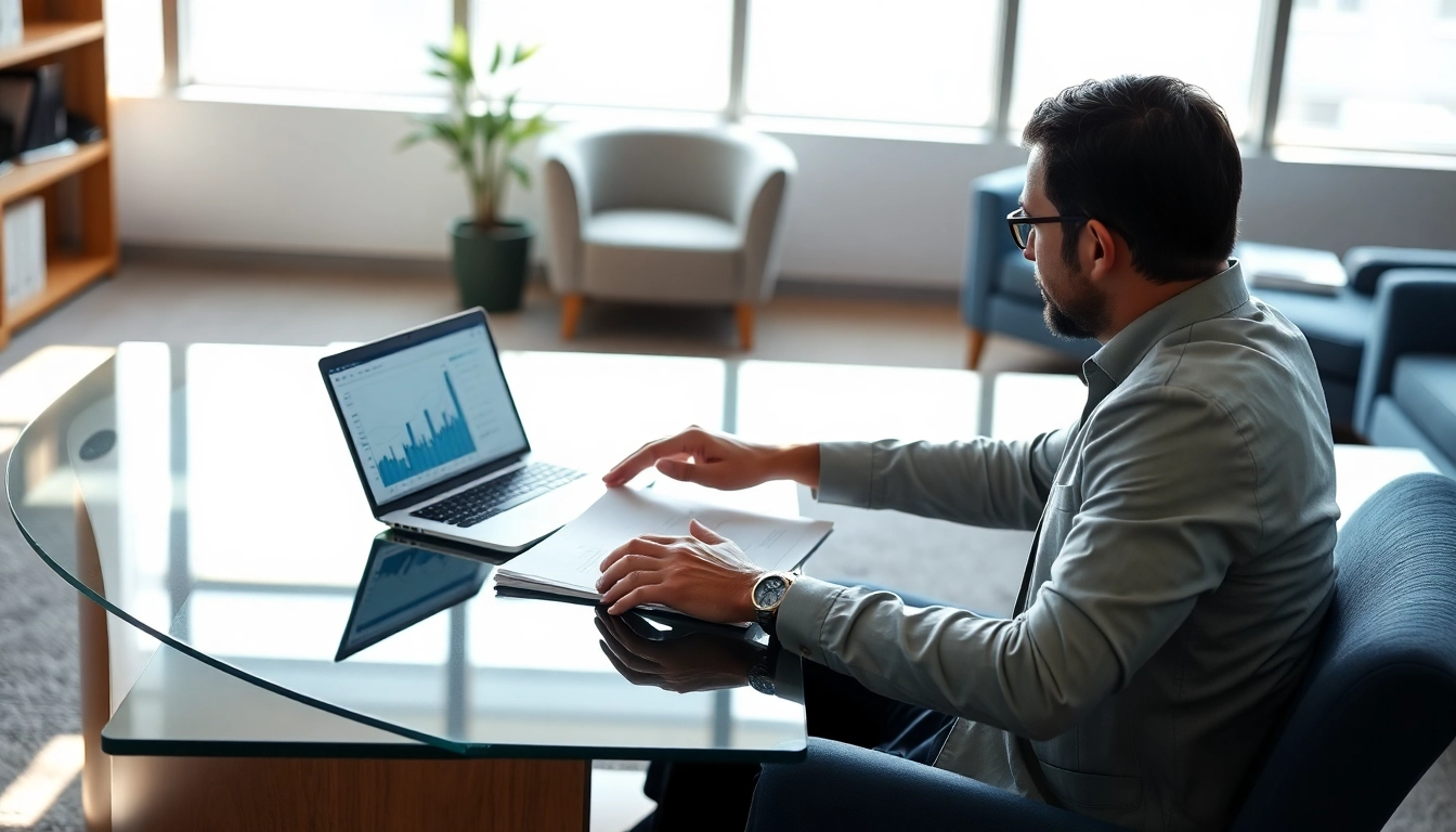 Review investment strategies at www.cambioml.com with a professional in a modern office.