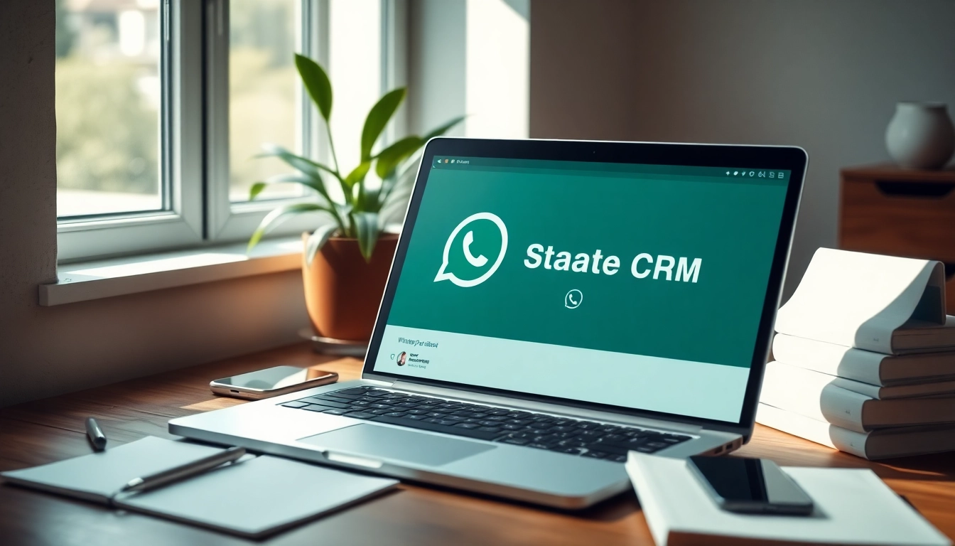 Managers using WhatsApp Smart CRM to enhance productivity in a bright, modern workspace.