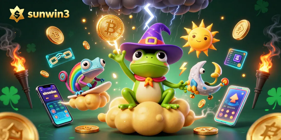spin the reels and win coins at sunwin3, featuring vibrant casino elements and dynamic characters
