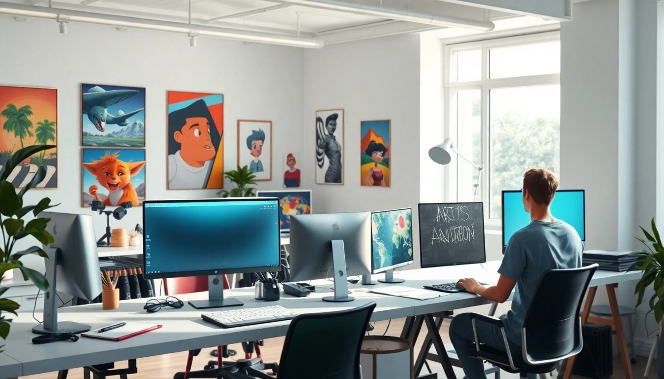Animation Studio Berlin in action, showcasing artists creatively collaborating on projects.