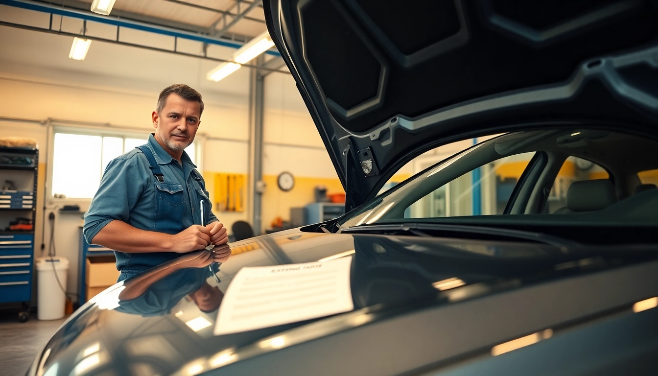 Explore the importance of extended car warranty for used cars while a mechanic checks a vehicle.