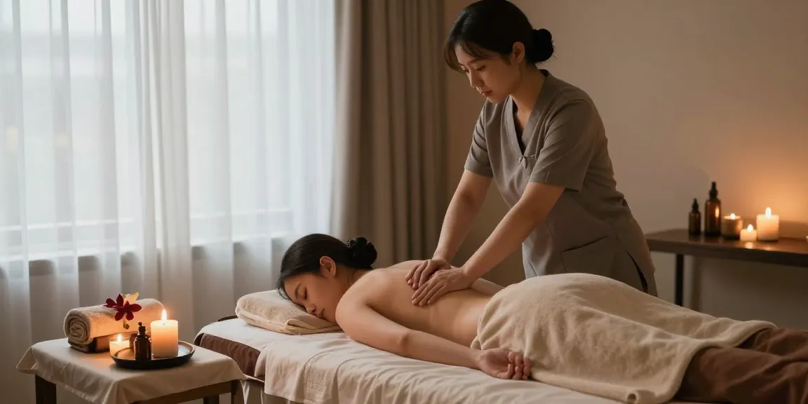 별내출장마사지의 편안한 분위기에서 아로마 마사지 중인 이미지