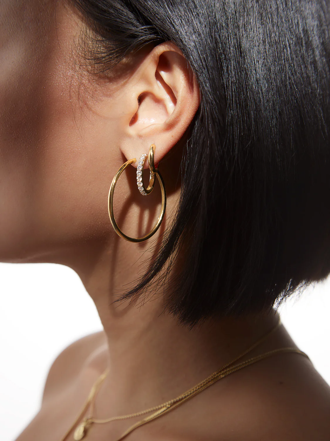 Diamond Helix Earrings in Gold &amp; Platinum | London Diamond Online