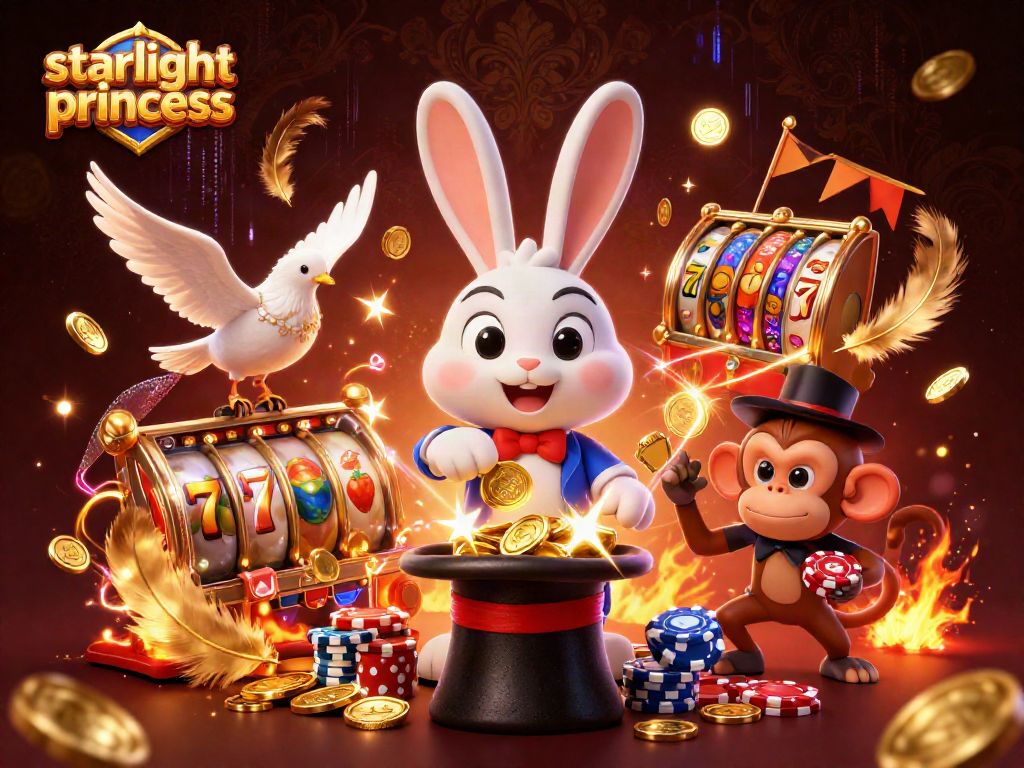 Spin the reels in starlight princess with a magician rabbit and dazzling casino elements.