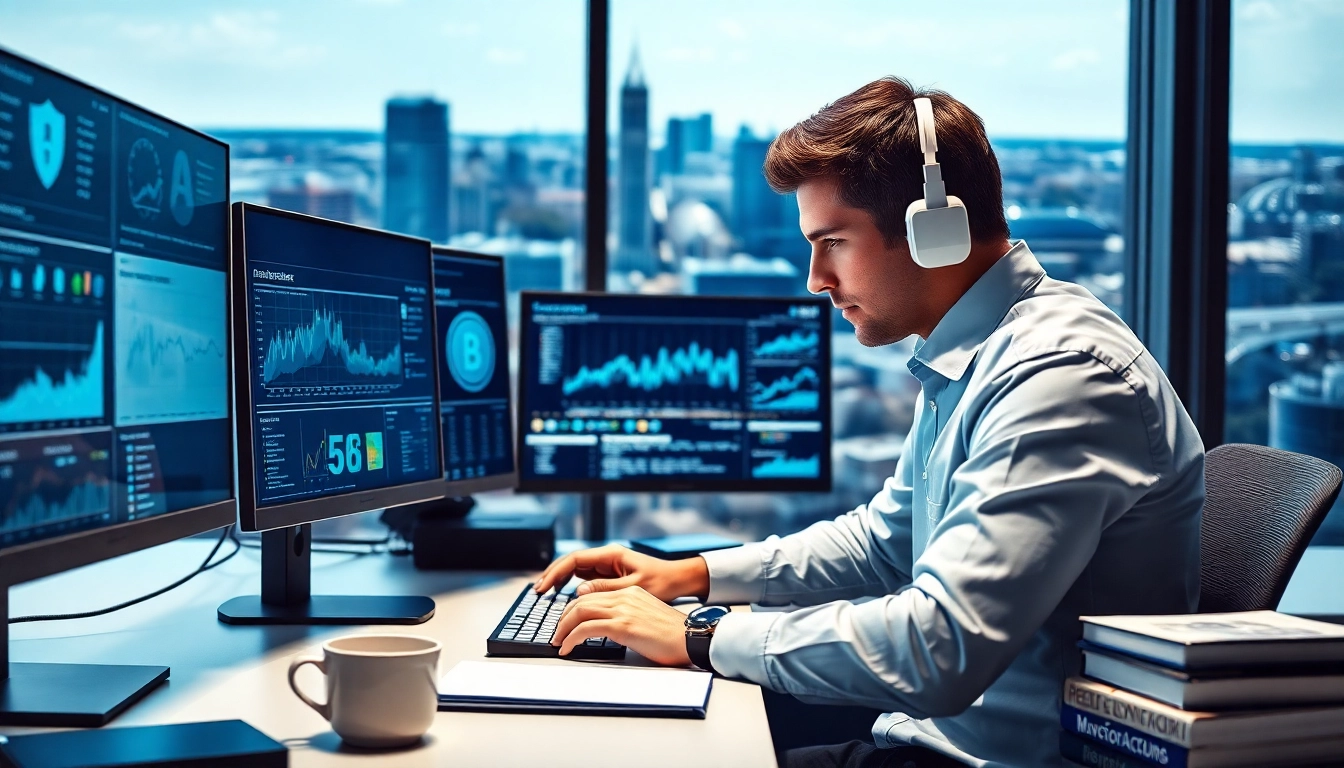 Elevate cyber security fredericksburg with a professional analyst working in a modern office environment.