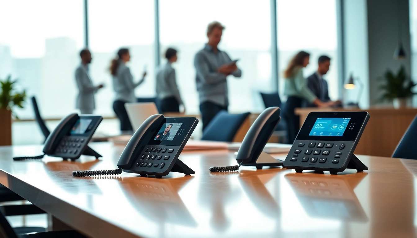 Showcasing small business phone service in a vibrant office, emphasizing collaboration and modern technology.