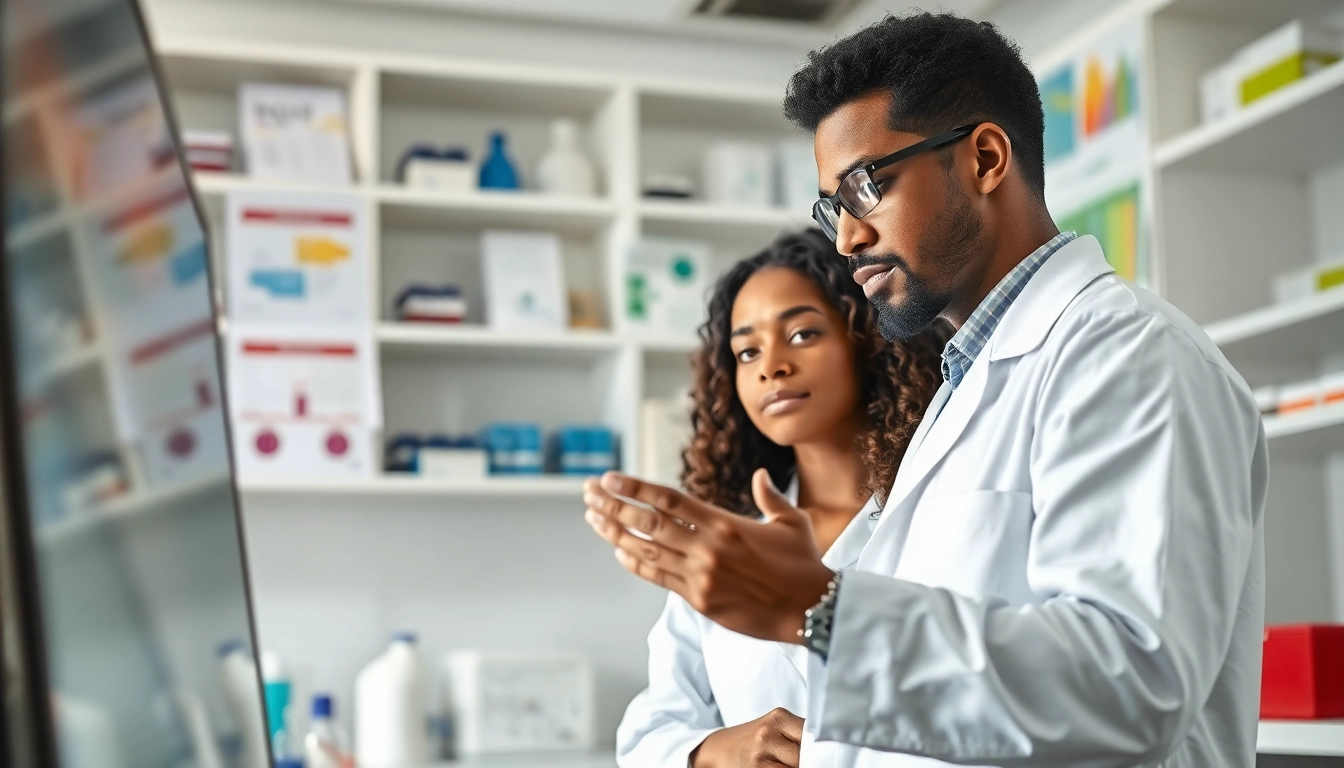 Scientist analyzing results related to Retatrutide in a bright laboratory setting.