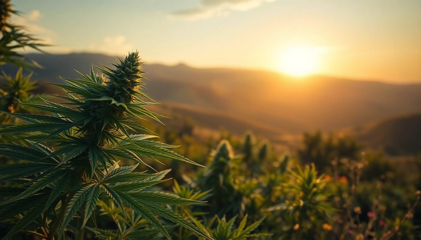 Consommer du weed espagne dans un paysage serein avec des collines verdoyantes.