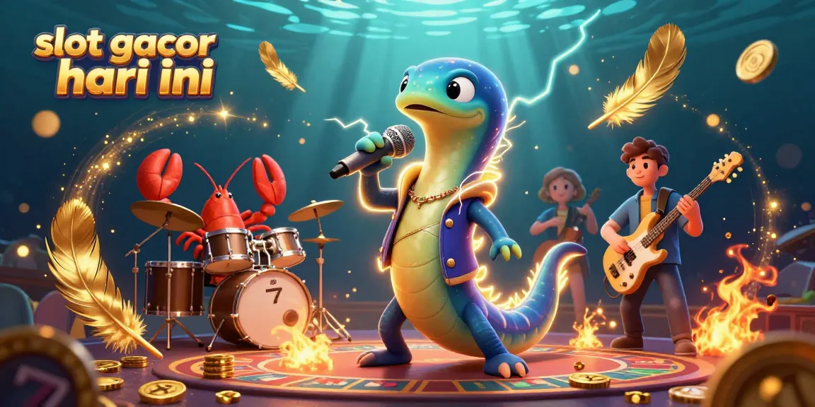 Engage with slot gacor hari ini through dynamic underwater casino scenes featuring an electric eel DJ and festive elements.