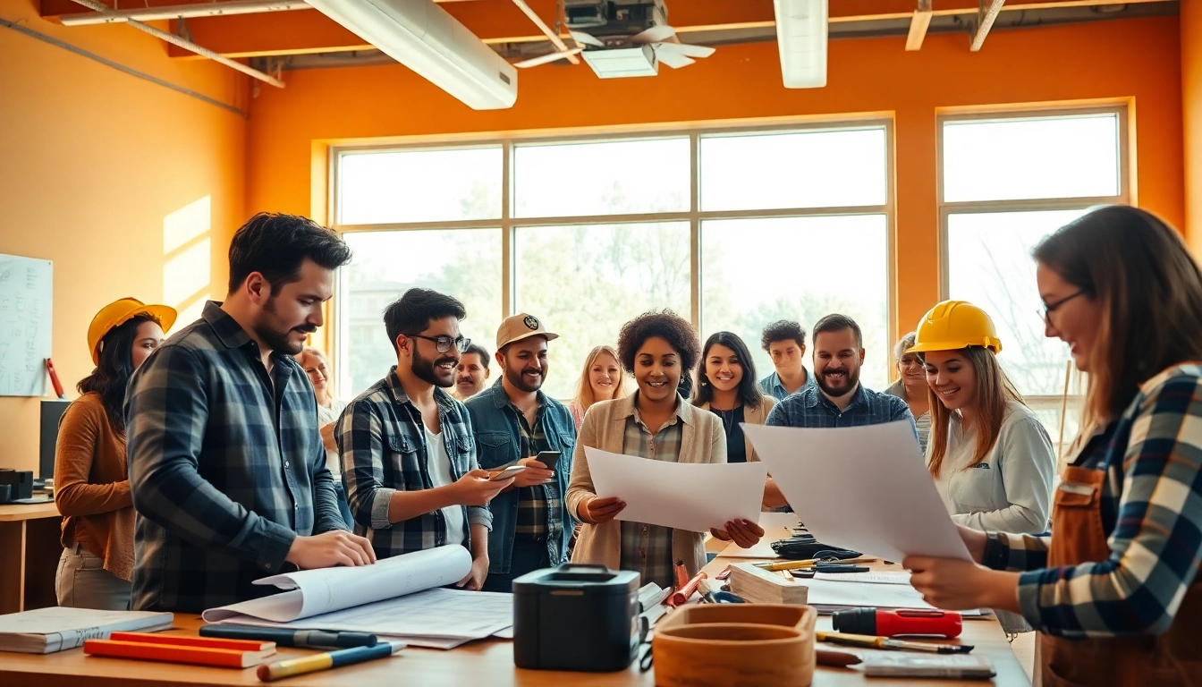 Learn about construction training programs through collaborative hands-on activities in a bright classroom.