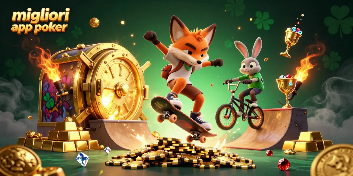Migliori app poker: giocatori che si divertono con un'app di poker in un'illustrazione dinamica