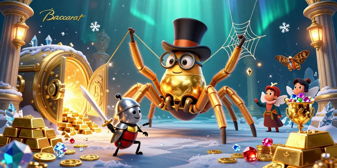 Baccarat strategy comes to life with a giant tarantula and beetle knight amid treasure