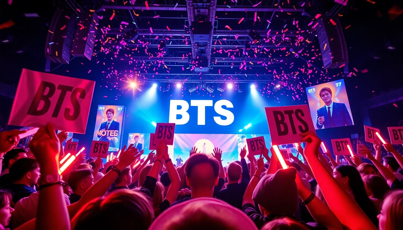 BTS news highlights capturing fans' excitement and iconic moments at a concert.