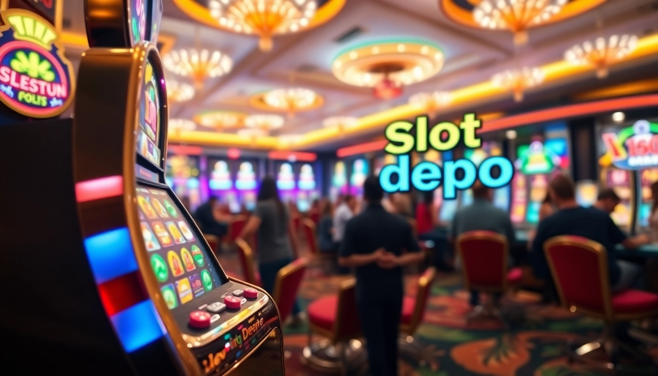 Main attraction slot depo 1k in vibrant casino environment with guests enjoying games.