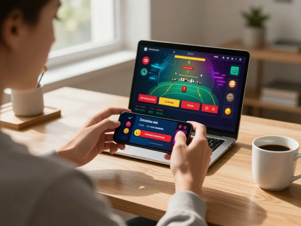 Enjoying casino online gratis senza registrazione on a smartphone at home while engaging in a live dealer game.