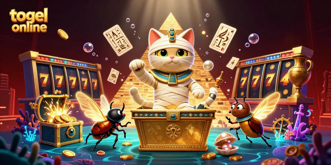 Experience thrilling togel online action with exciting symbols and characters in this vibrant illustration.