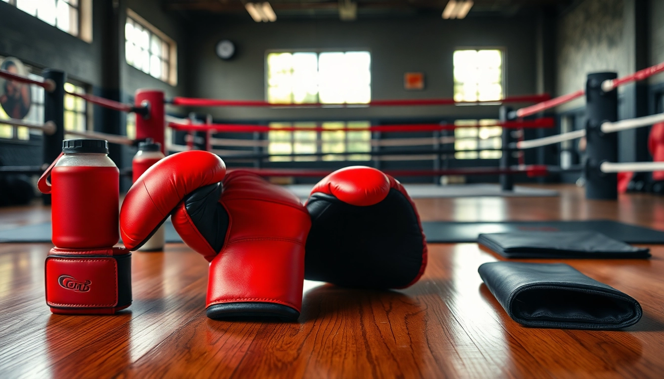 MMA gloves on training surface showcasing intensity and quality.