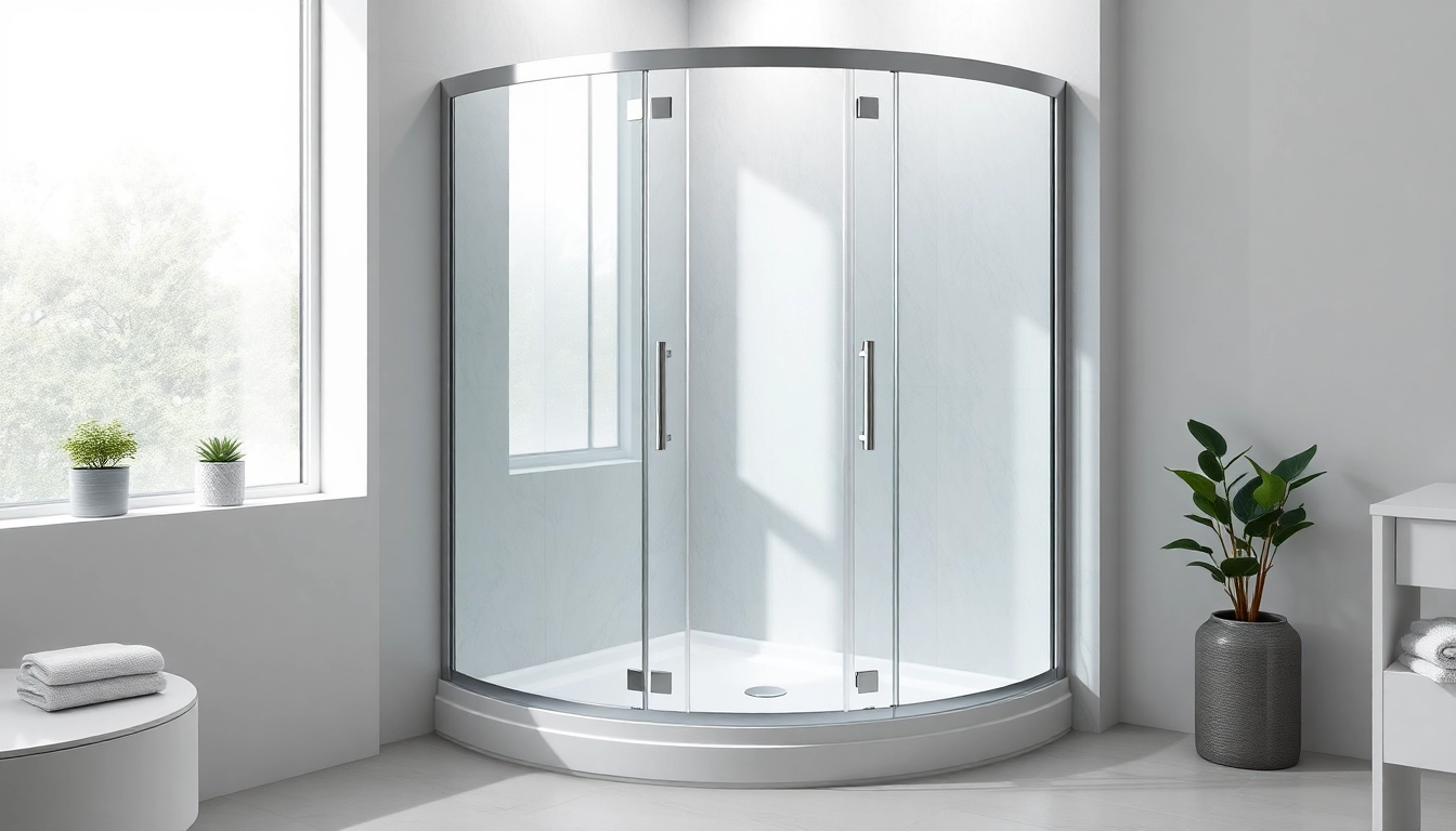 Duschkabine 90x90 komplett in modernem Badezimmer mit eleganter Einrichtung und natürlicher Beleuchtung.