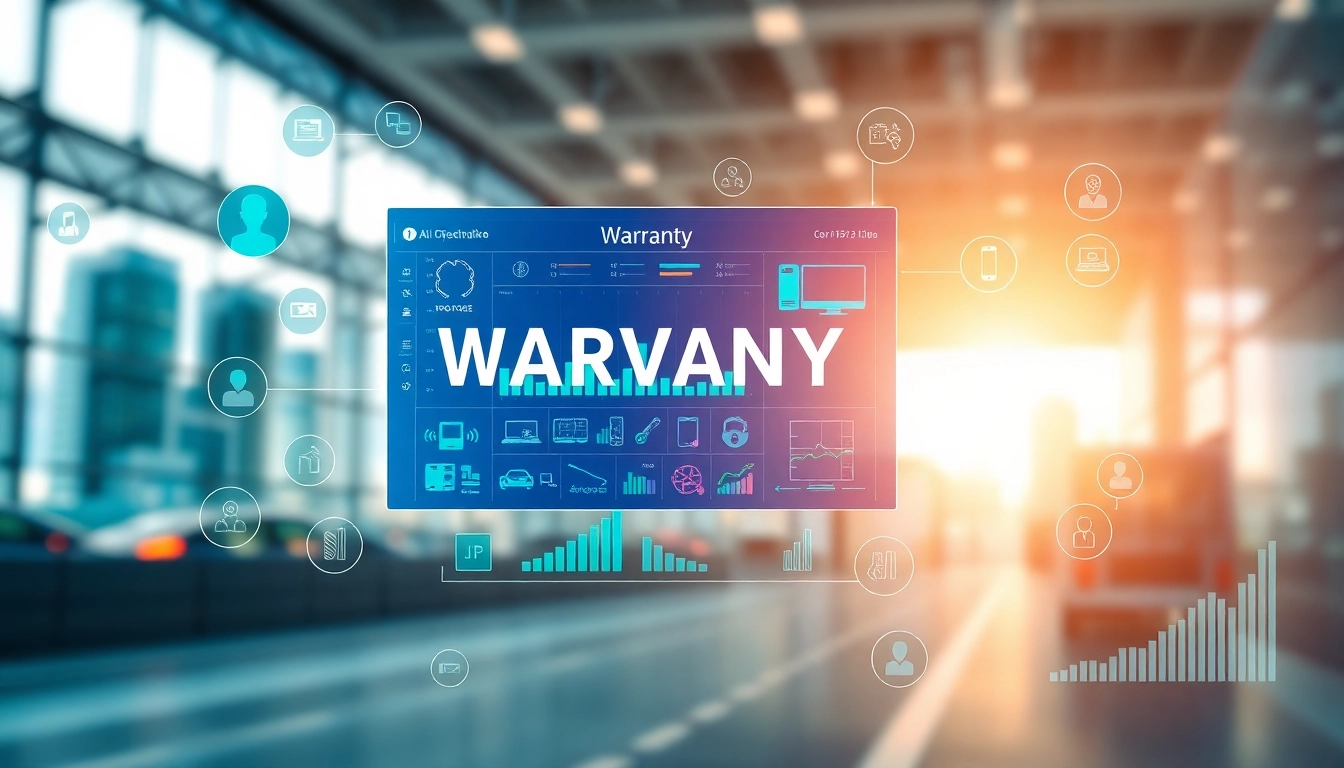 Understand how does an AI powered warranty company work using this digital interface illustration.