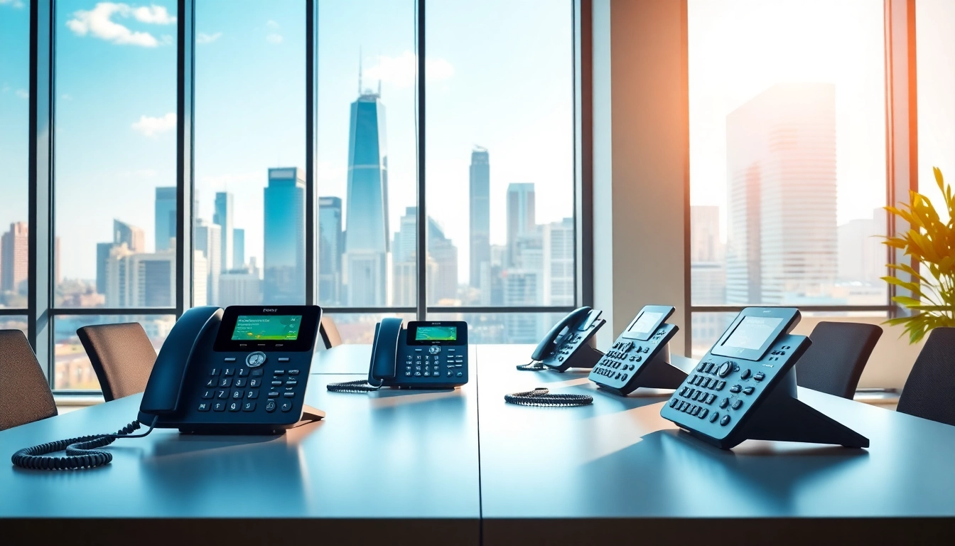 Enhance communication with a VoIP business phone system in a modern office setup.