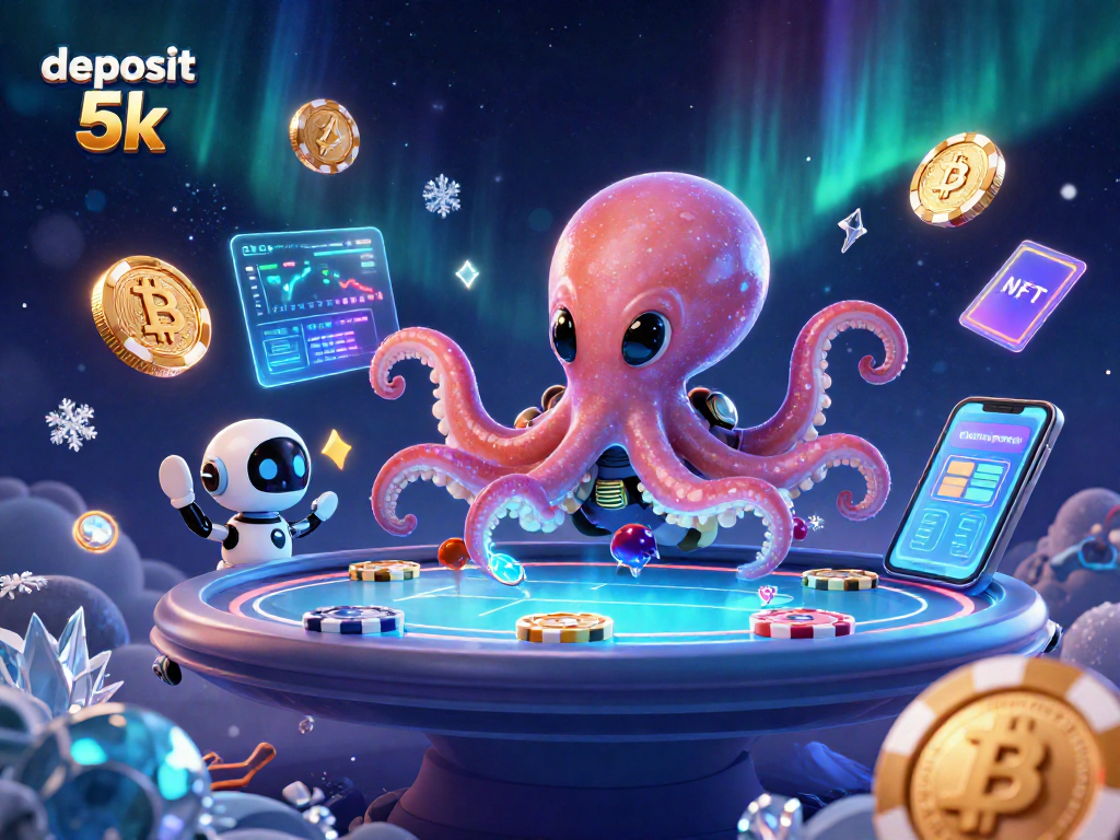 Engage in thrilling casino adventures as the alien octopus navigates digital poker realms, ready to deposit 5k.