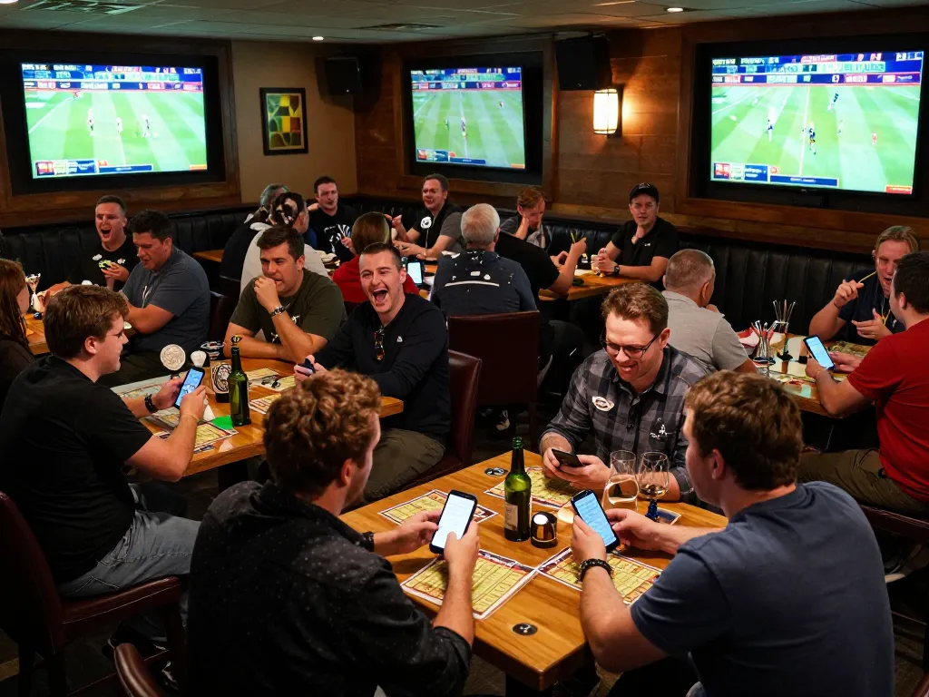 Fans placing bets on kèo nhà cái 5 during live sports game with excitement