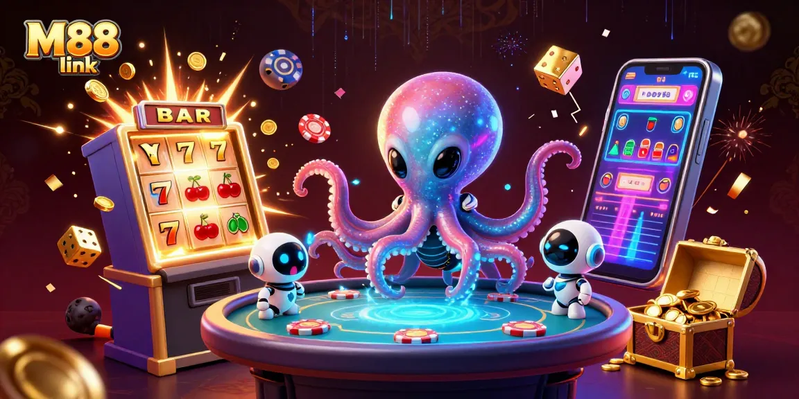 Engage with M88 link for superior casino thrills, featuring dynamic 3D alien octopus poker action.