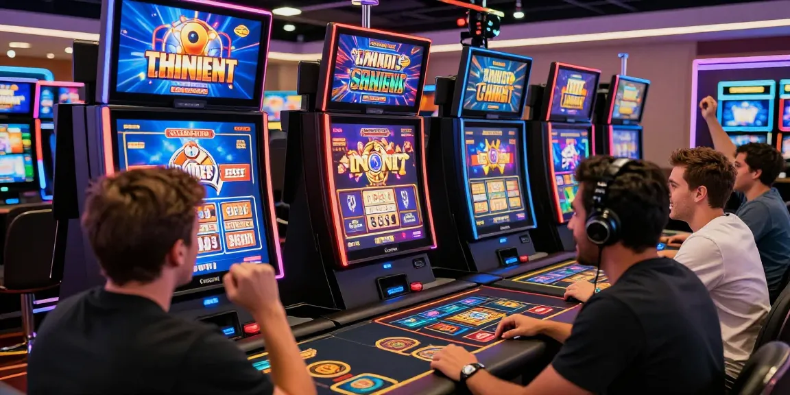 Players enjoying new credit card casinos with vibrant slot machines and live dealer tables.