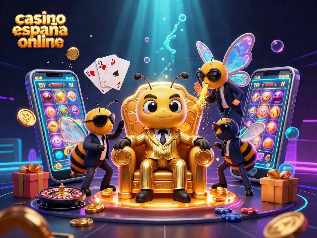 Disfruta de casino españa online con ilustraciones de un zángano jefe y juegos de azar.