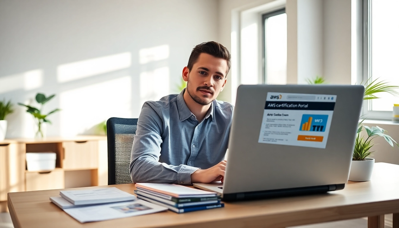 Pay someone to take my AWS exam by a focused individual studying in a bright workspace.