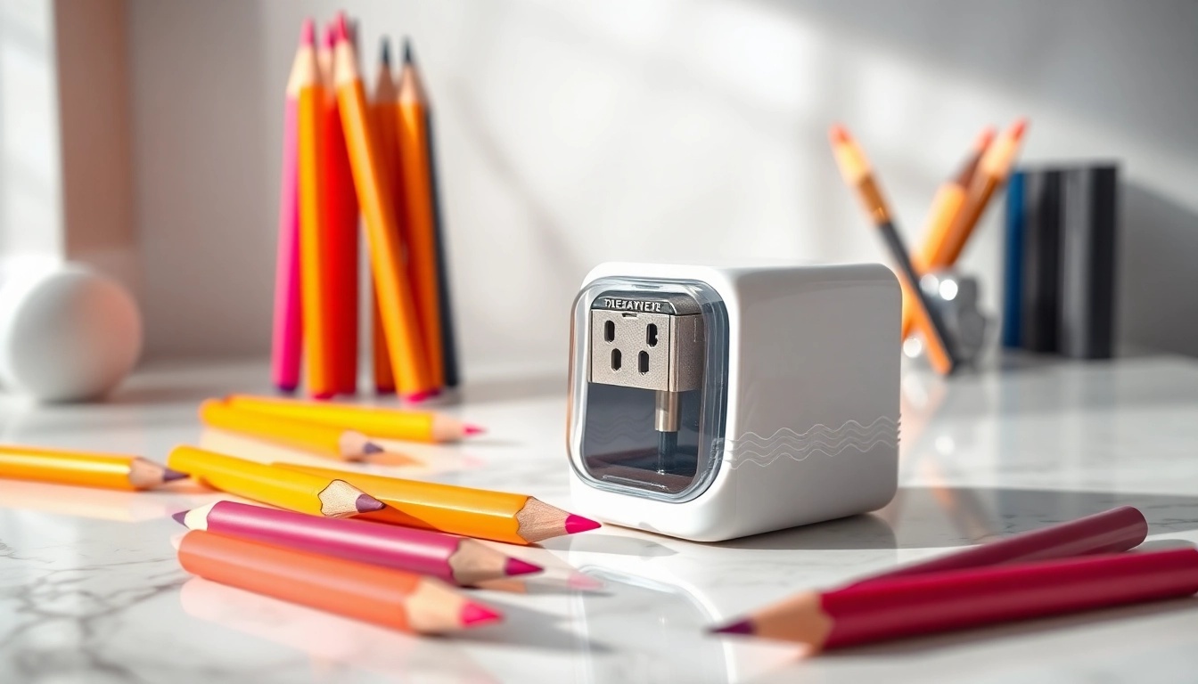 Using a cosmetic pencil sharpener to achieve perfectly sharpened cosmetic pencils.