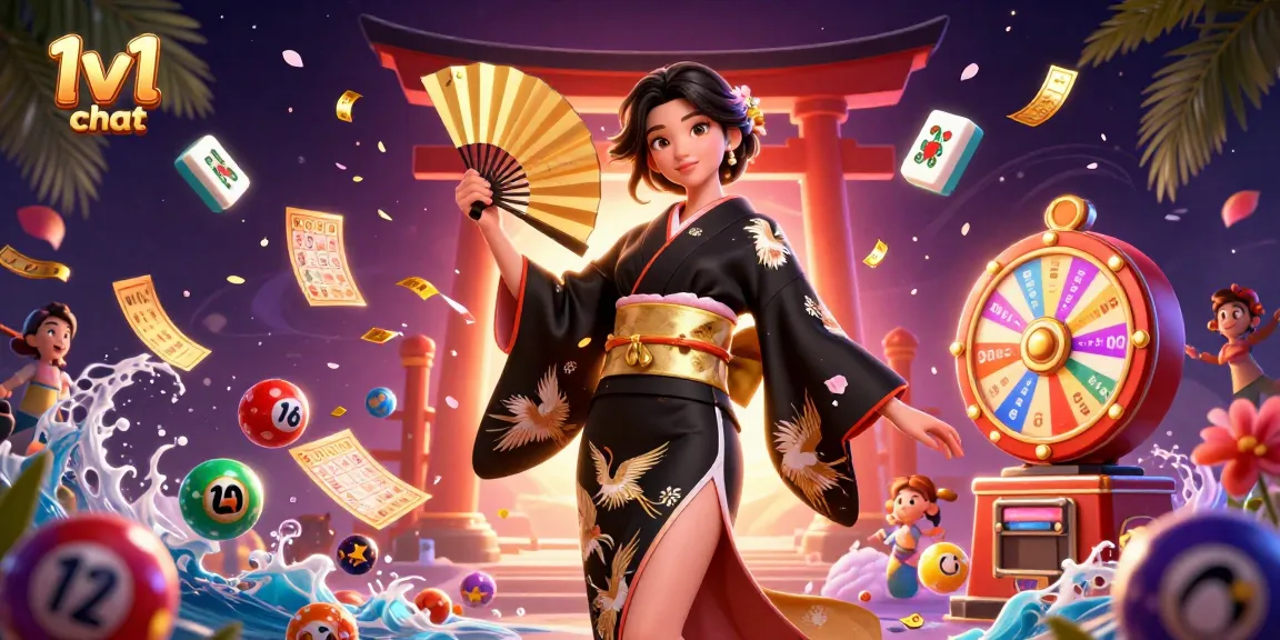 Engage in thrilling 1v1 chat while winning big with dynamic lottery elements and vibrant colors.
