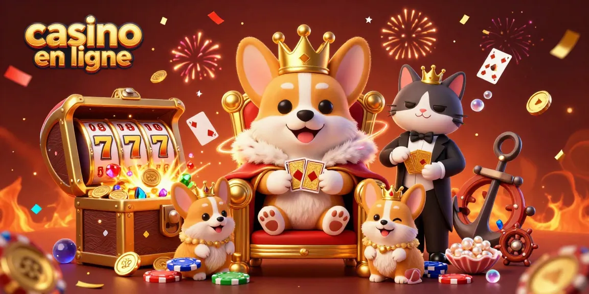 Venez jouer au casino en ligne entouré de corgis royaux et d'éléments de chance débordants d'énergie et de vitalité.
