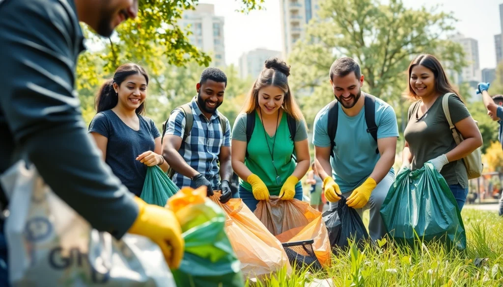 Highlighting community engagement at https://www.unsustainablemagazine.com through a vibrant park cleanup scene.
