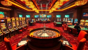 Discover an exciting scene of players at casino tables featuring vibrant games at https://jun88.buzz/, creating an atmosphere of thrilling bets.