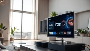 Enhance your viewing experience with iron tv pro setup in a stylish living room.