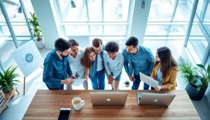 Enhancing efficiency through wordpress development outsourcing with a diverse team in action.