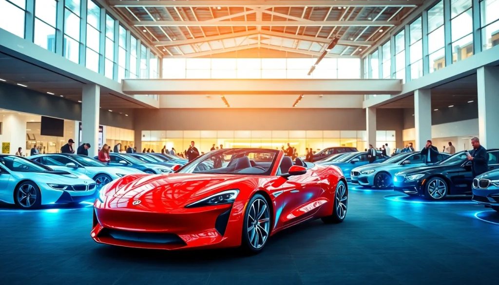 Experience the excitement of an Auto Cars Show featuring sleek vehicles and enthusiastic crowds.