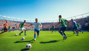 مشاهدة مباراة كورة لايف مع اللاعبين في الملعب وسط أجواء حماسية.