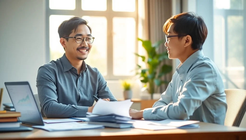 신용카드 현금화 관련 상담을 진행하는 전문가의 모습