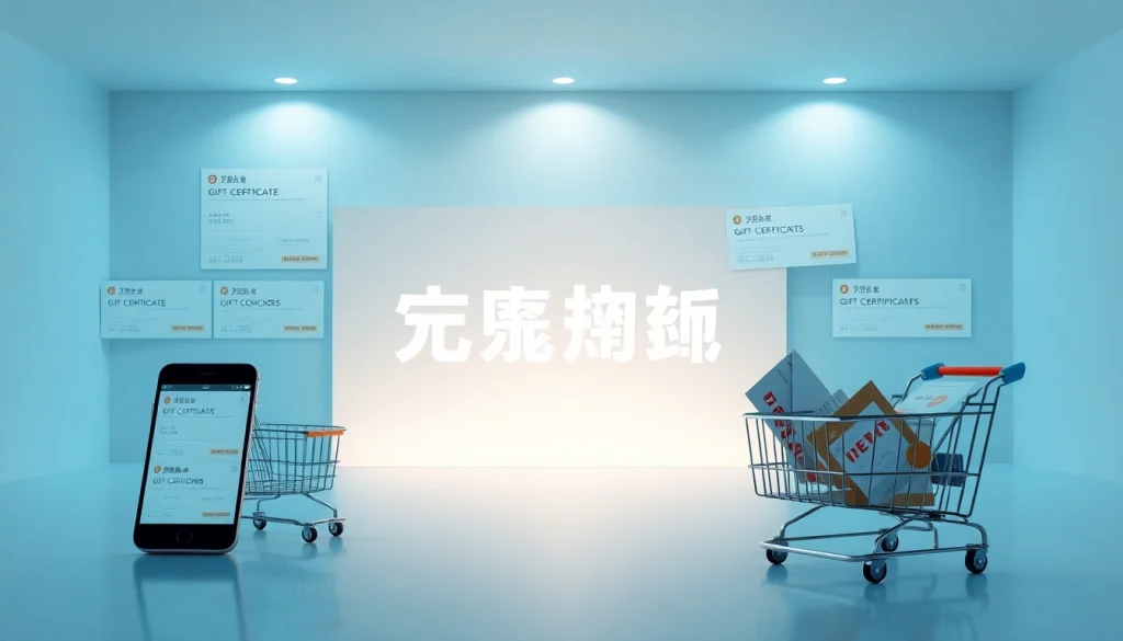 상품권 소액결제가 적용된 선물권과 매끄러운 내비게이션이 특징인 매력적인 전자상거래 인터페이스.